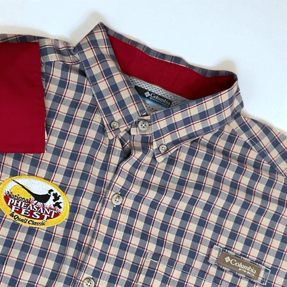 Columbia Men's Button Down‎ Hunting Shirt Sz Large National Pheasant Fest Vented
